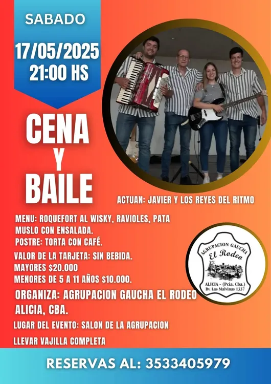 cena y baile alicia